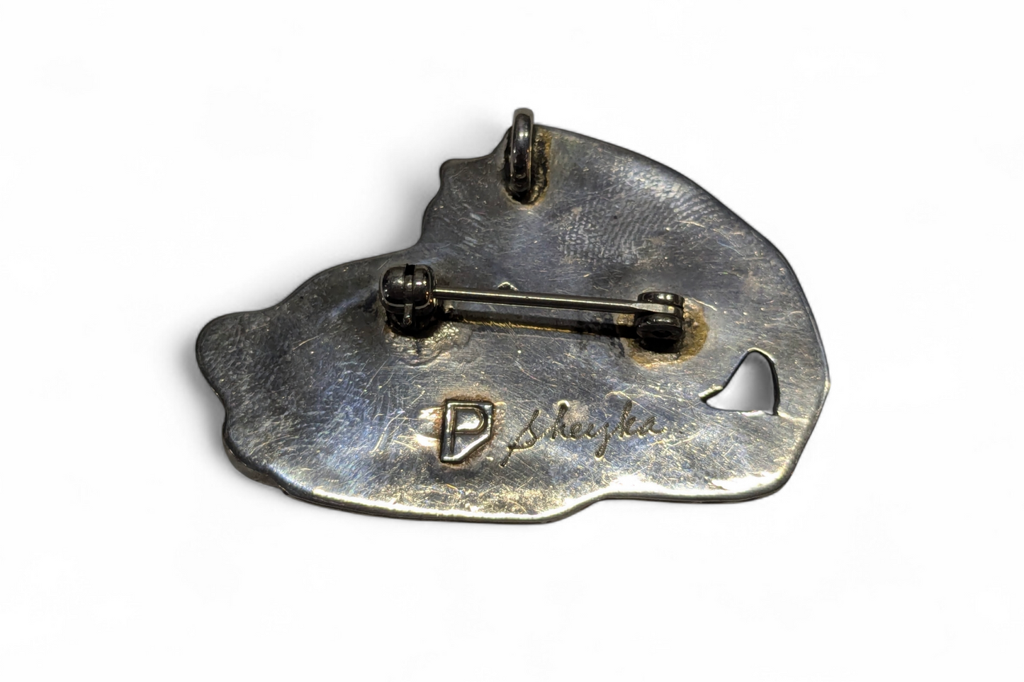 Porfilio Sheyka (Zuni) - Rabbit Inlay Pendant/Brooch