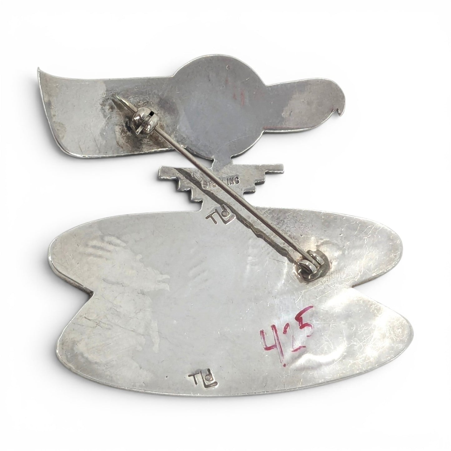 Trinidad Lucas - Hopi Bird Sterling Overlay Brooch