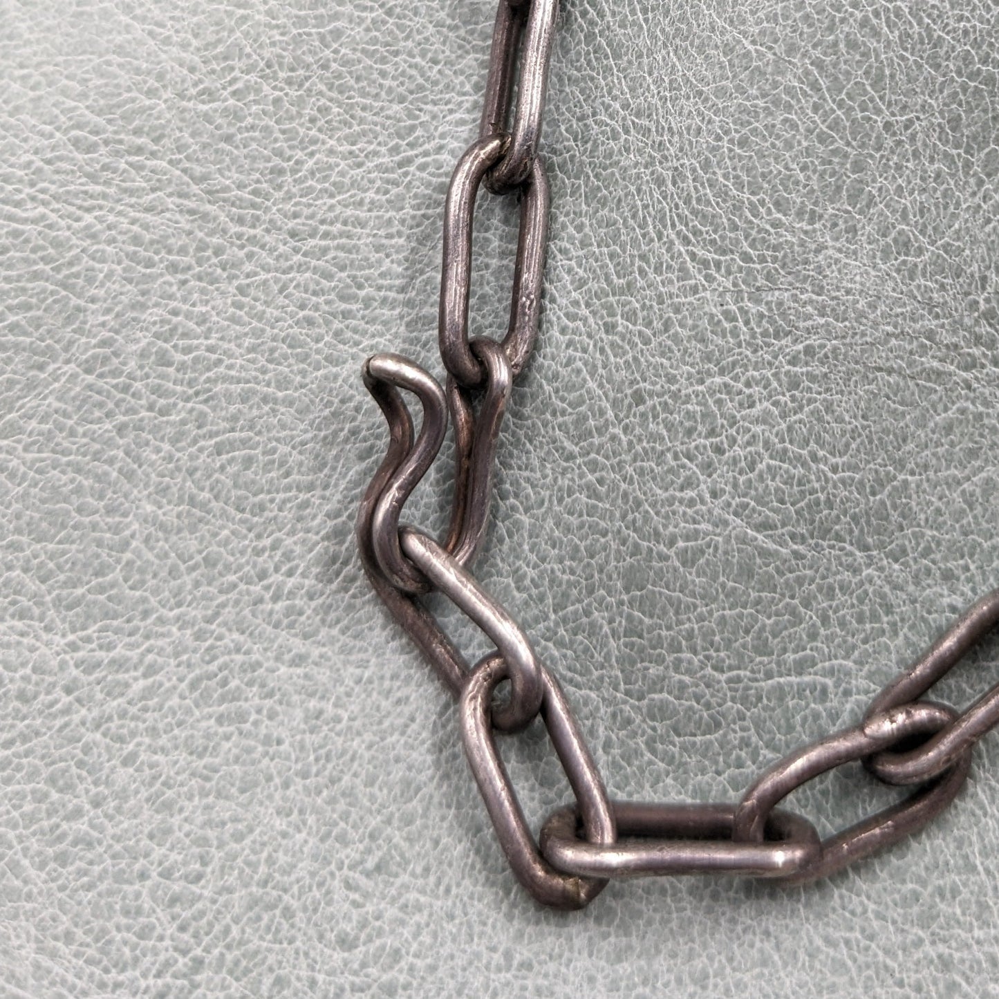 Turquoise, Coral, and Sterling Pendant with Sterling Chain Link Necklace