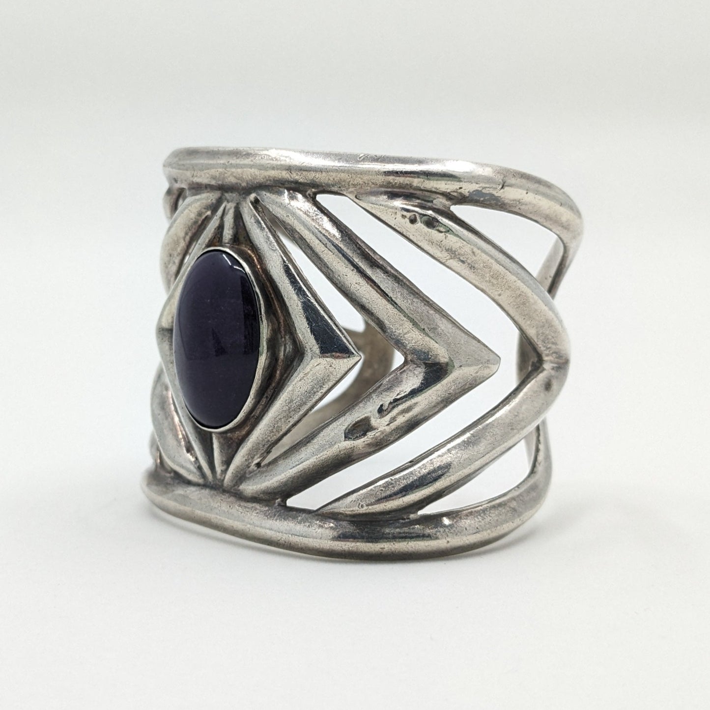 Roberto Ballesteros - Vintage Sugilite and Sterling Taxco Cuff