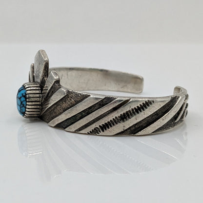 Jason Livingston - Turquoise and Detailed Sterling Designed Cuff