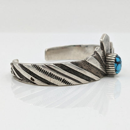 Jason Livingston - Turquoise and Detailed Sterling Designed Cuff