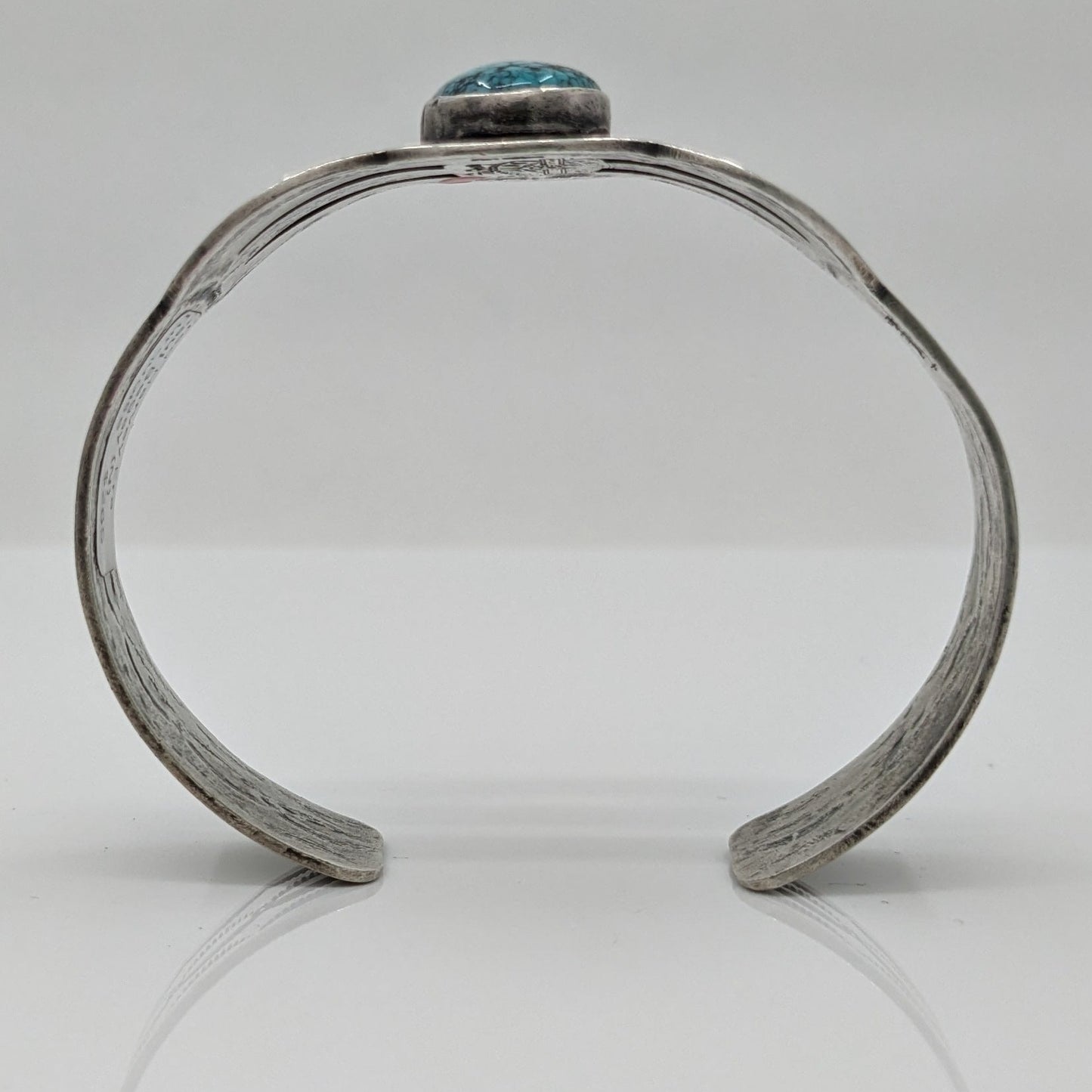 Paul Begay - Spiderweb Turquoise and Sterling Stamped Cuff