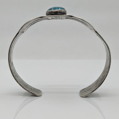 Paul Begay - Spiderweb Turquoise and Sterling Stamped Cuff