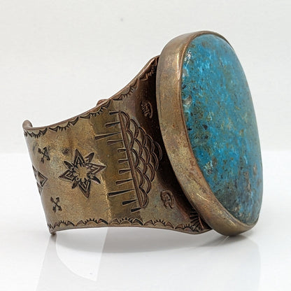 Milton Lee - Large Turquoise in Heavy Copper Cuff