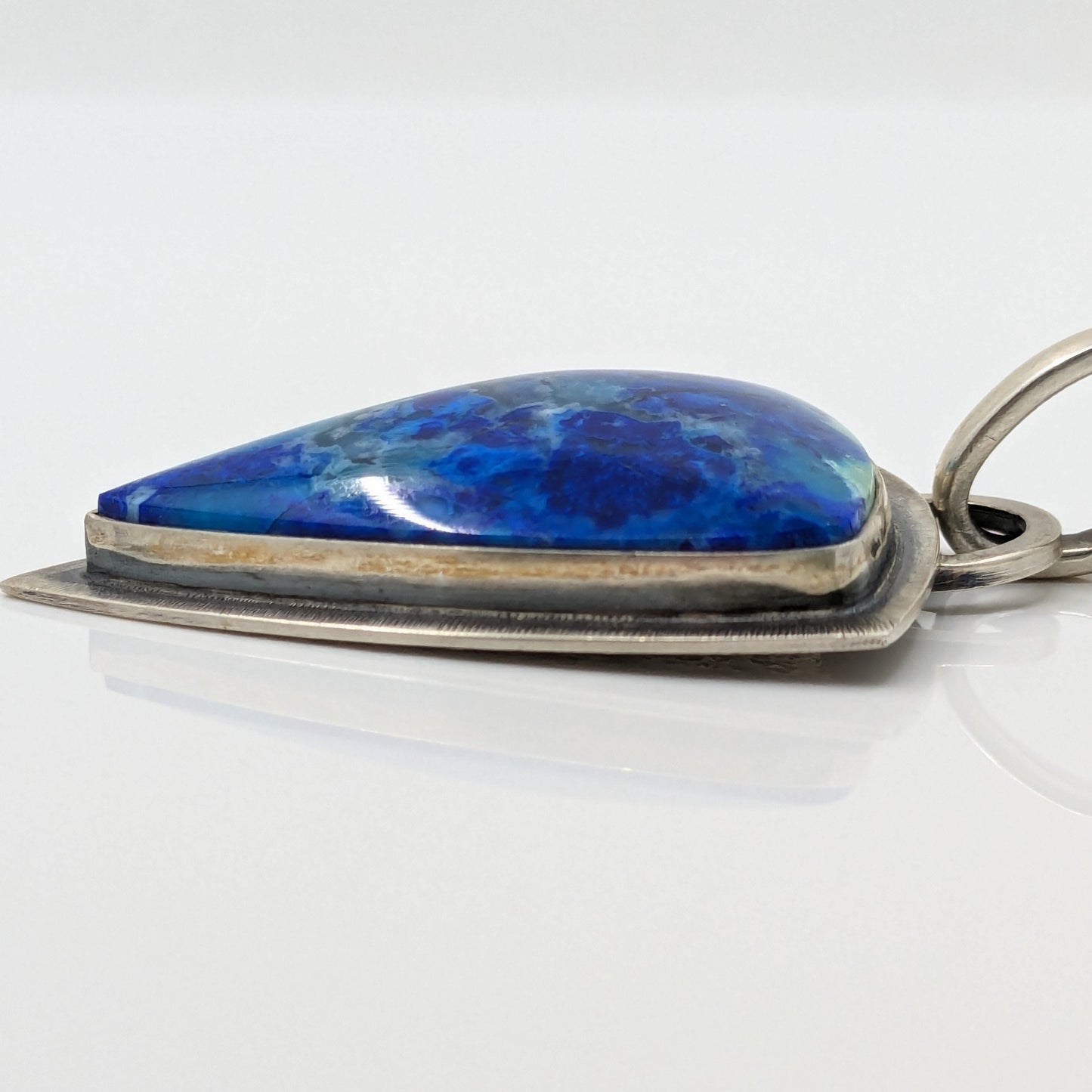 Warren Allen (Aztex Silver) - Bluebird Azurite Chrysocolla Gem Silica Chalcedony Pendant