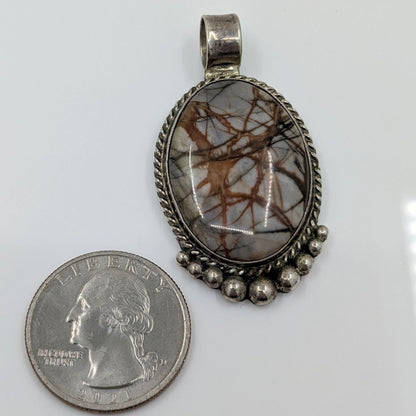 Joe Delgarito - Picasso Jasper and Sterling Pendant