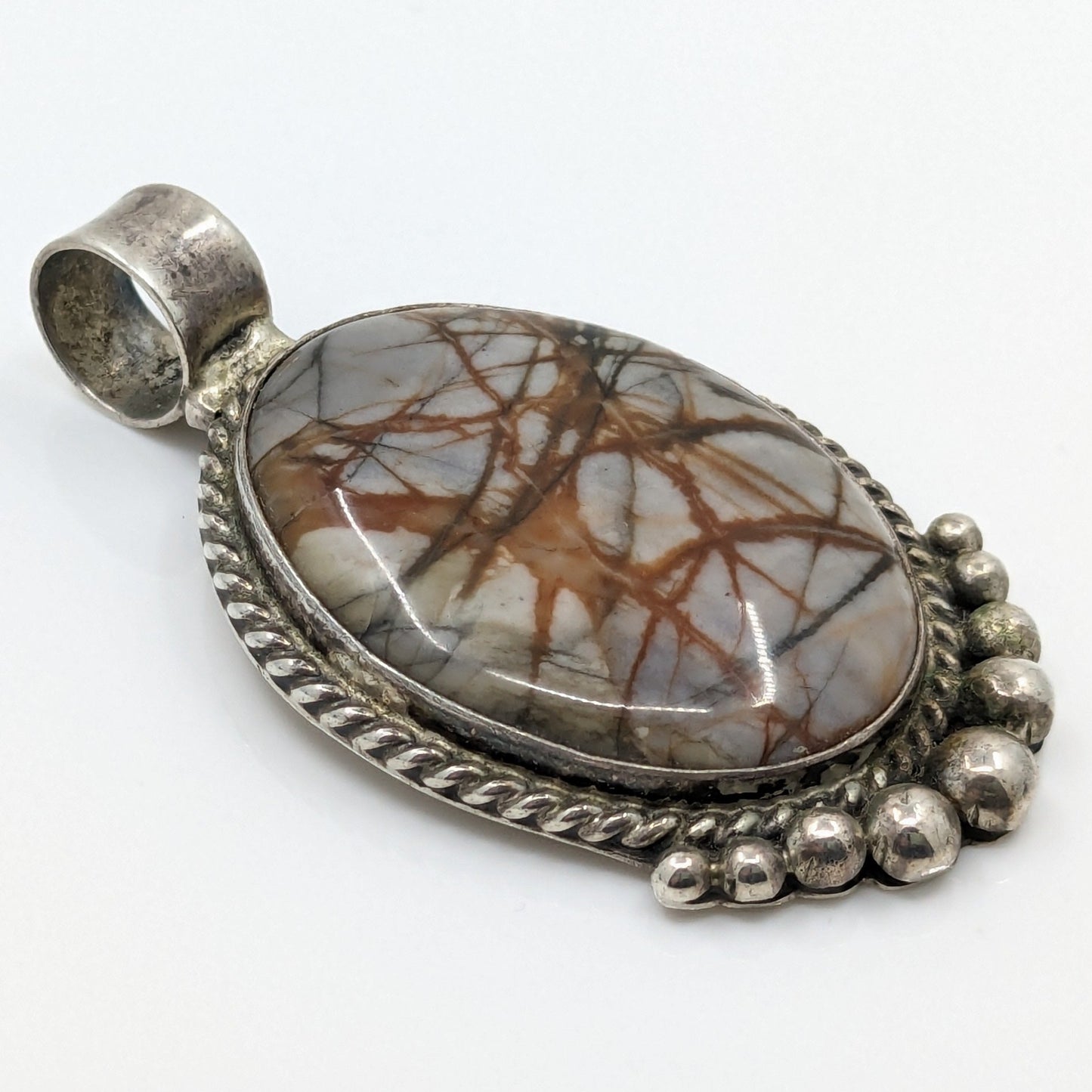 Joe Delgarito - Picasso Jasper and Sterling Pendant