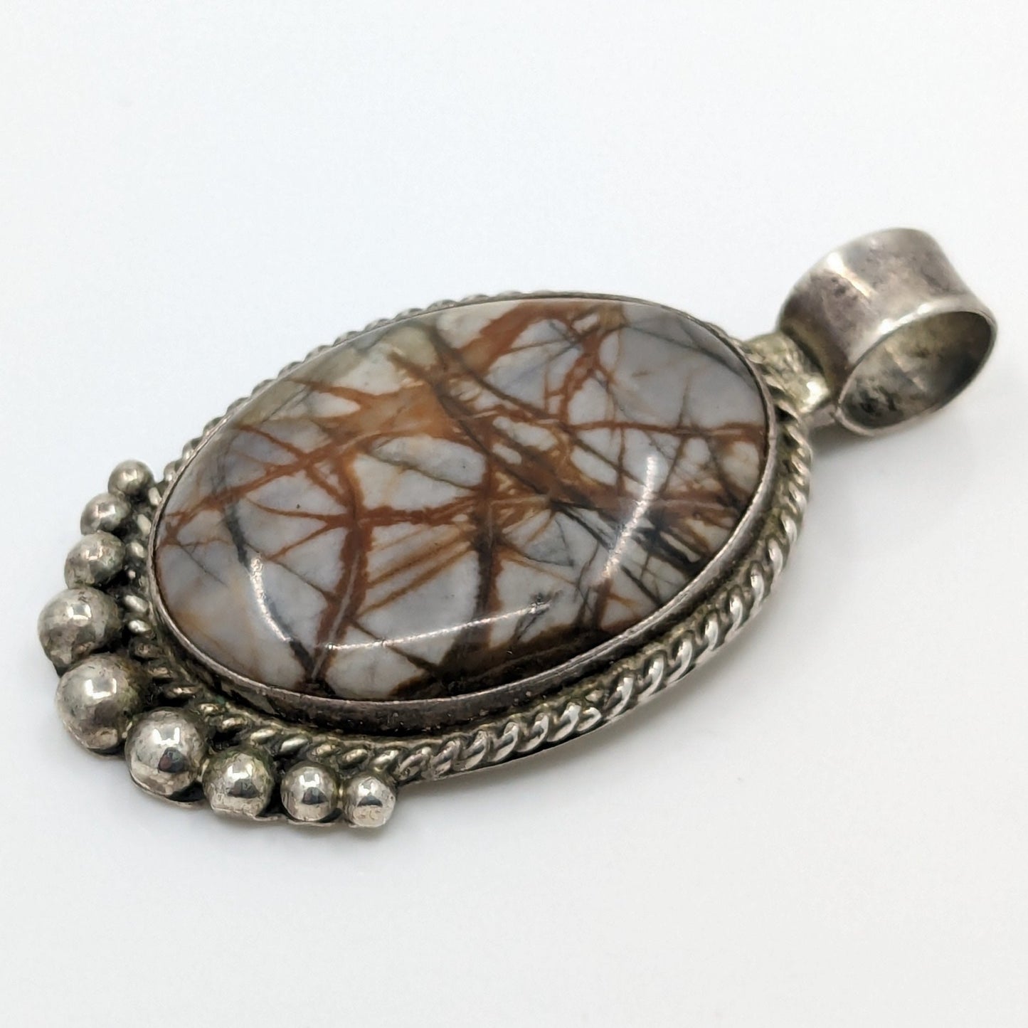 Joe Delgarito - Picasso Jasper and Sterling Pendant