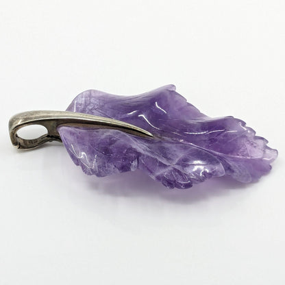 Whitney Kelly - Sterling and Carved Amethyst Leaf Pendant