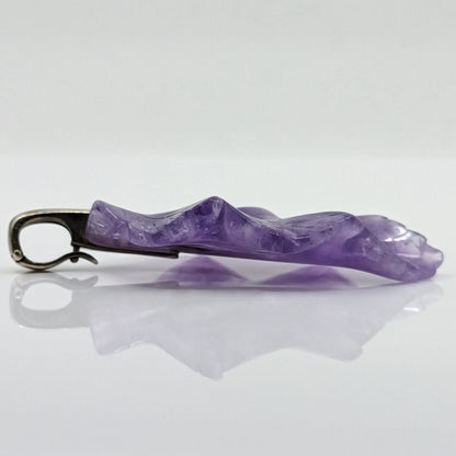 Whitney Kelly - Sterling and Carved Amethyst Leaf Pendant