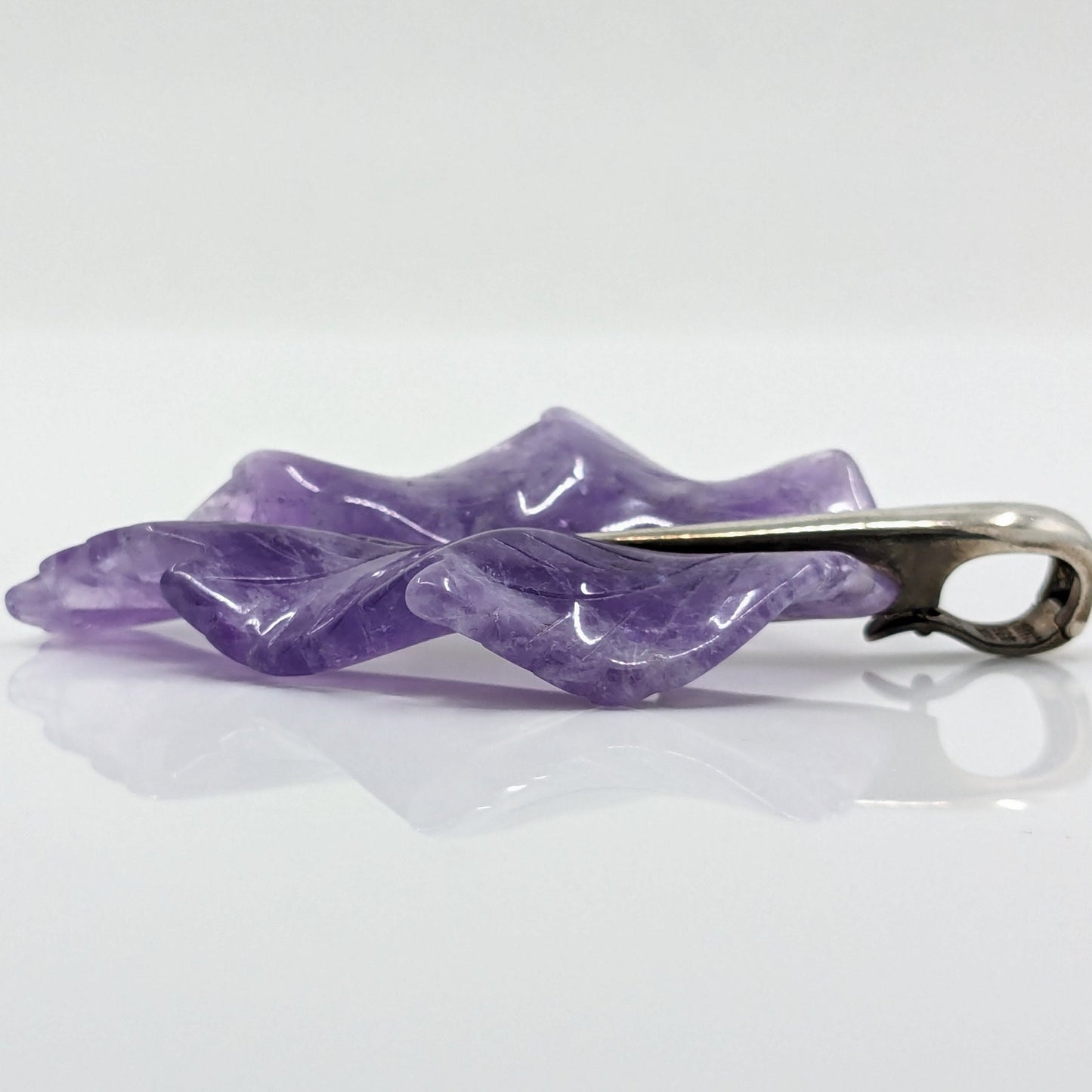 Whitney Kelly - Sterling and Carved Amethyst Leaf Pendant