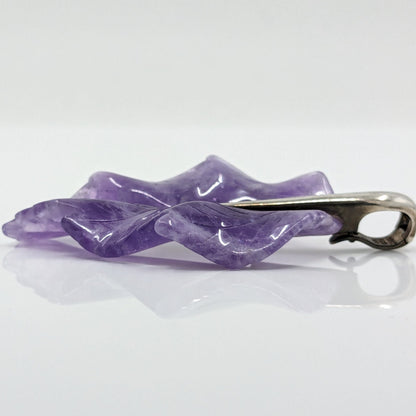 Whitney Kelly - Sterling and Carved Amethyst Leaf Pendant