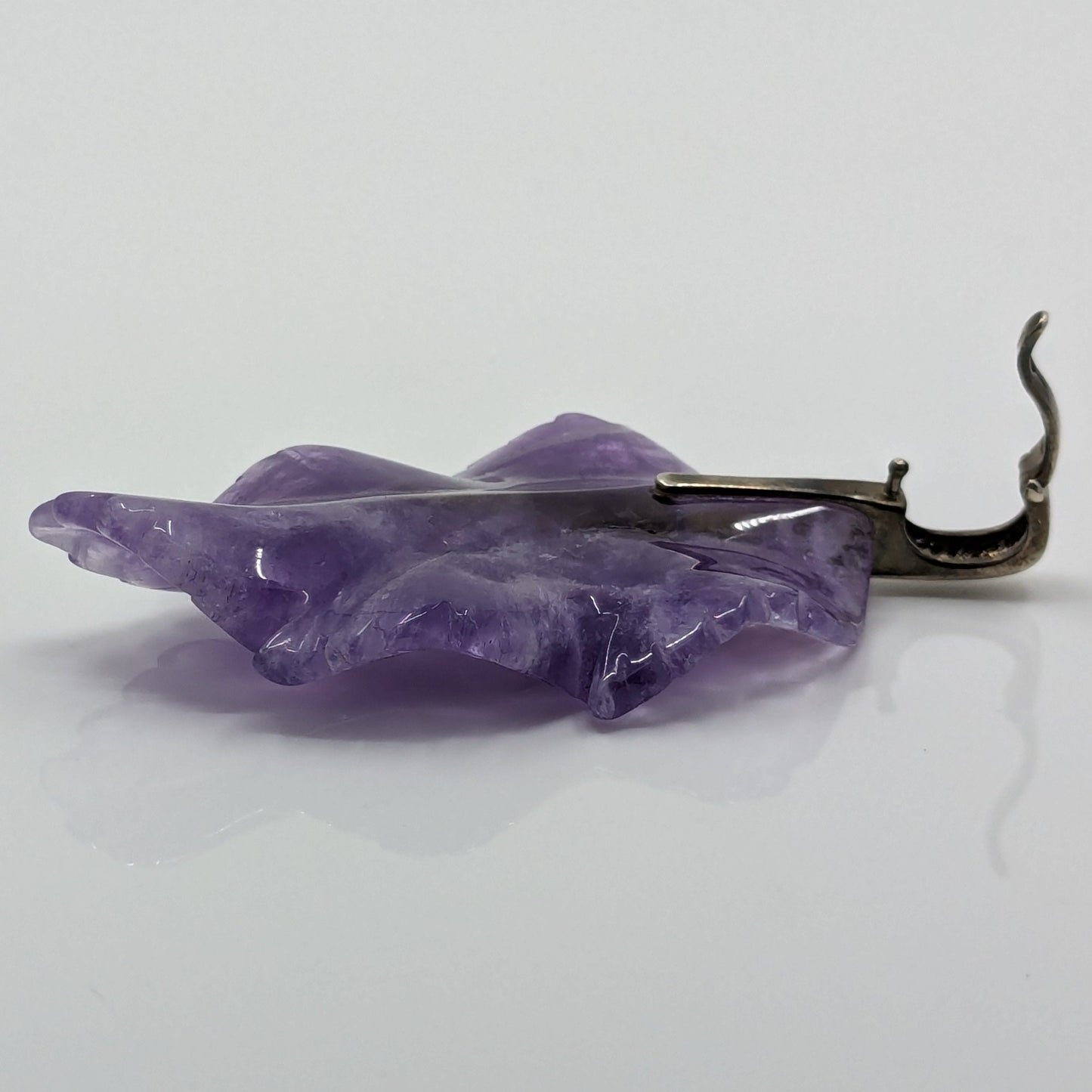 Whitney Kelly - Sterling and Carved Amethyst Leaf Pendant