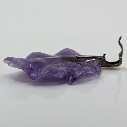 Whitney Kelly - Sterling and Carved Amethyst Leaf Pendant