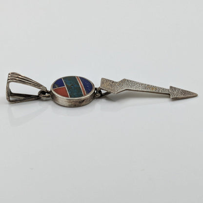 Ray Tracey & Knifewing Segura - Multi-stone Inlay Pendant With Lightening Bolt