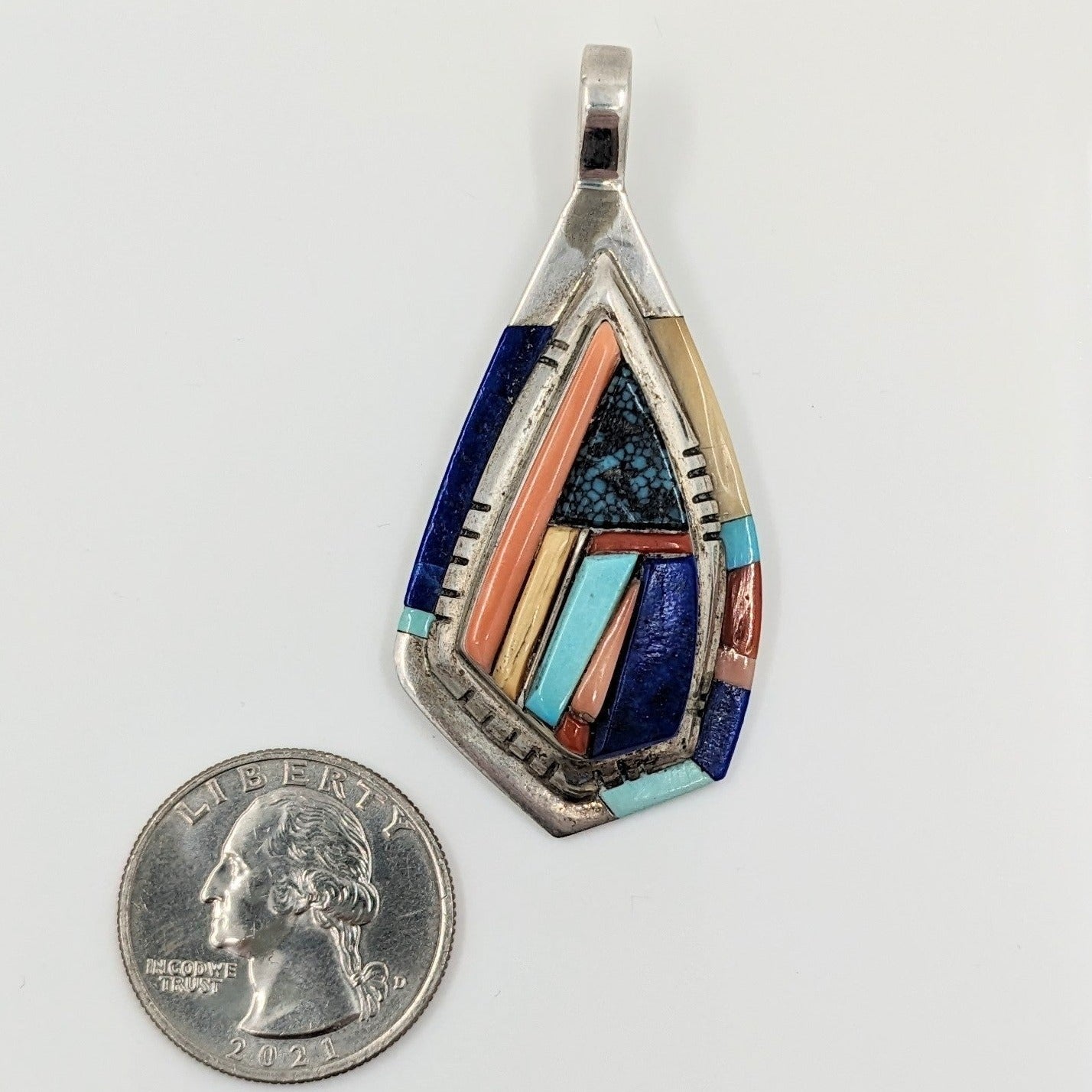 Ken Romero - Multi-stone Pueblo Design Inlay Pendant