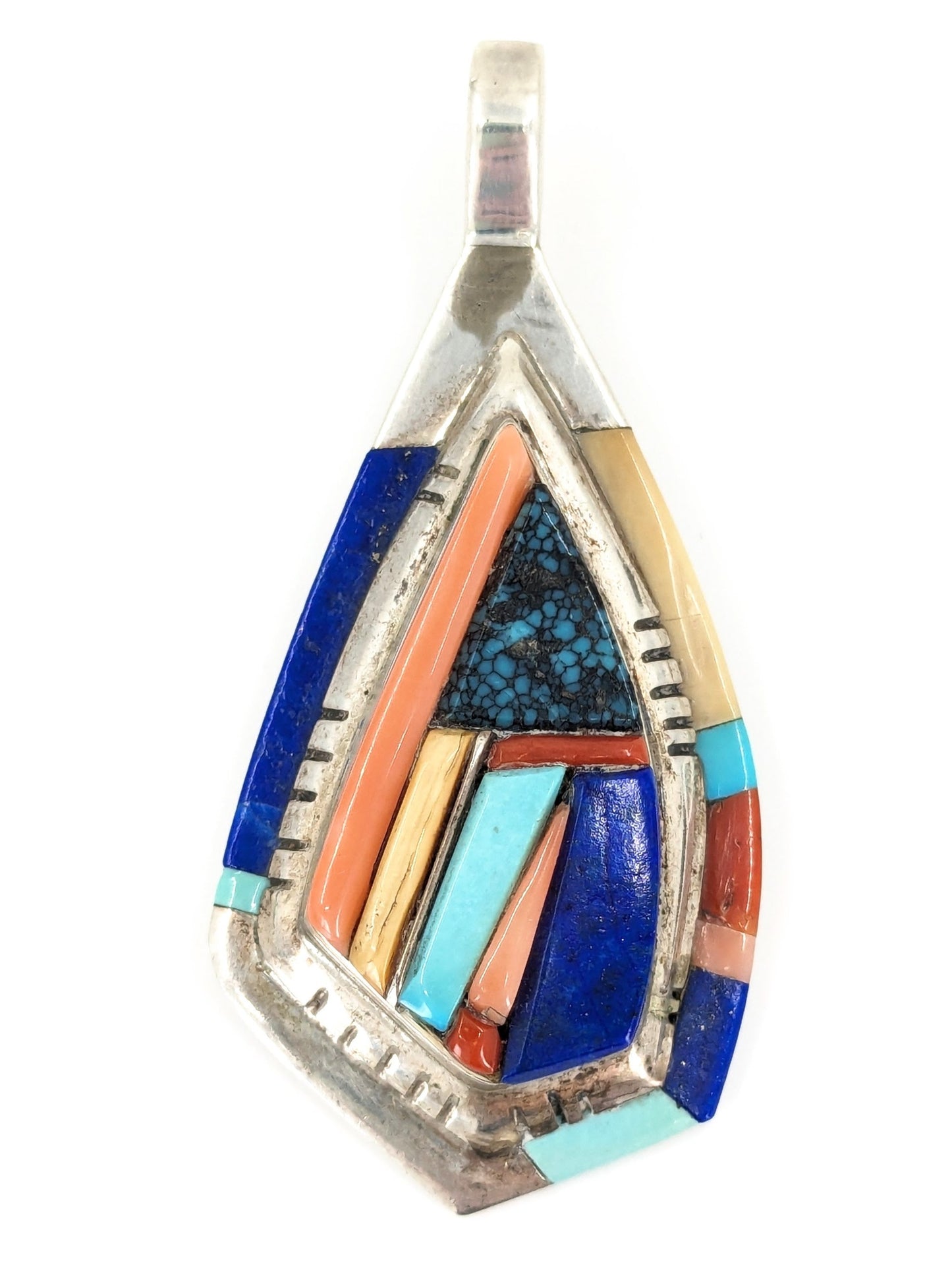 Ken Romero - Multi-stone Pueblo Design Inlay Pendant