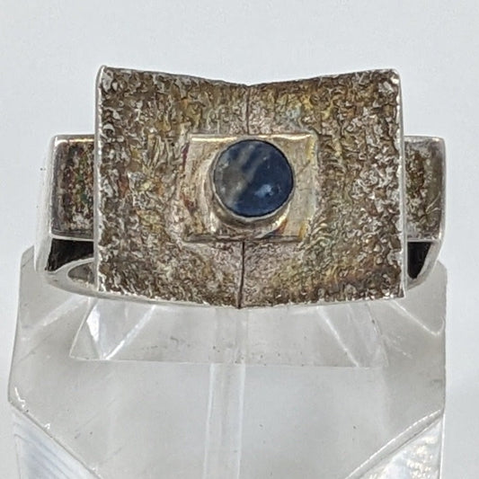 Oswaldo Guayasamin - Rare MCM Sodalite and Sterling Ring, Size 7.5