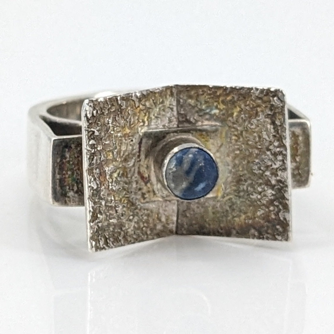 Oswaldo Guayasamin - Rare MCM Sodalite and Sterling Ring, Size 7.5