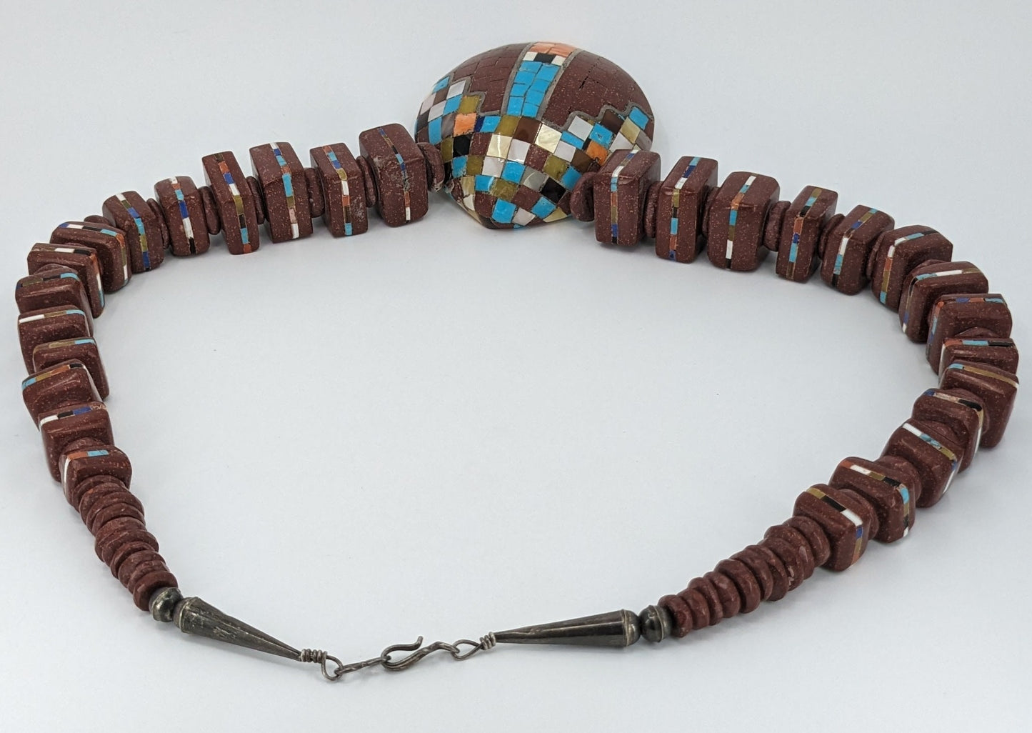 Raymond Rosetta - Heavy Stone and Shell Santo Domingo (Kewa) Necklace