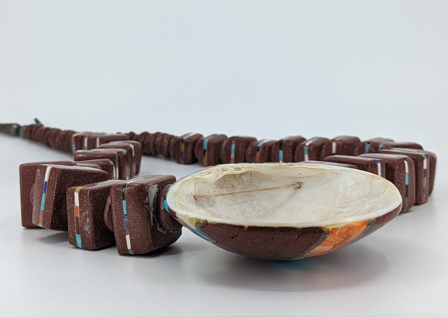 Raymond Rosetta - Heavy Stone and Shell Santo Domingo (Kewa) Necklace