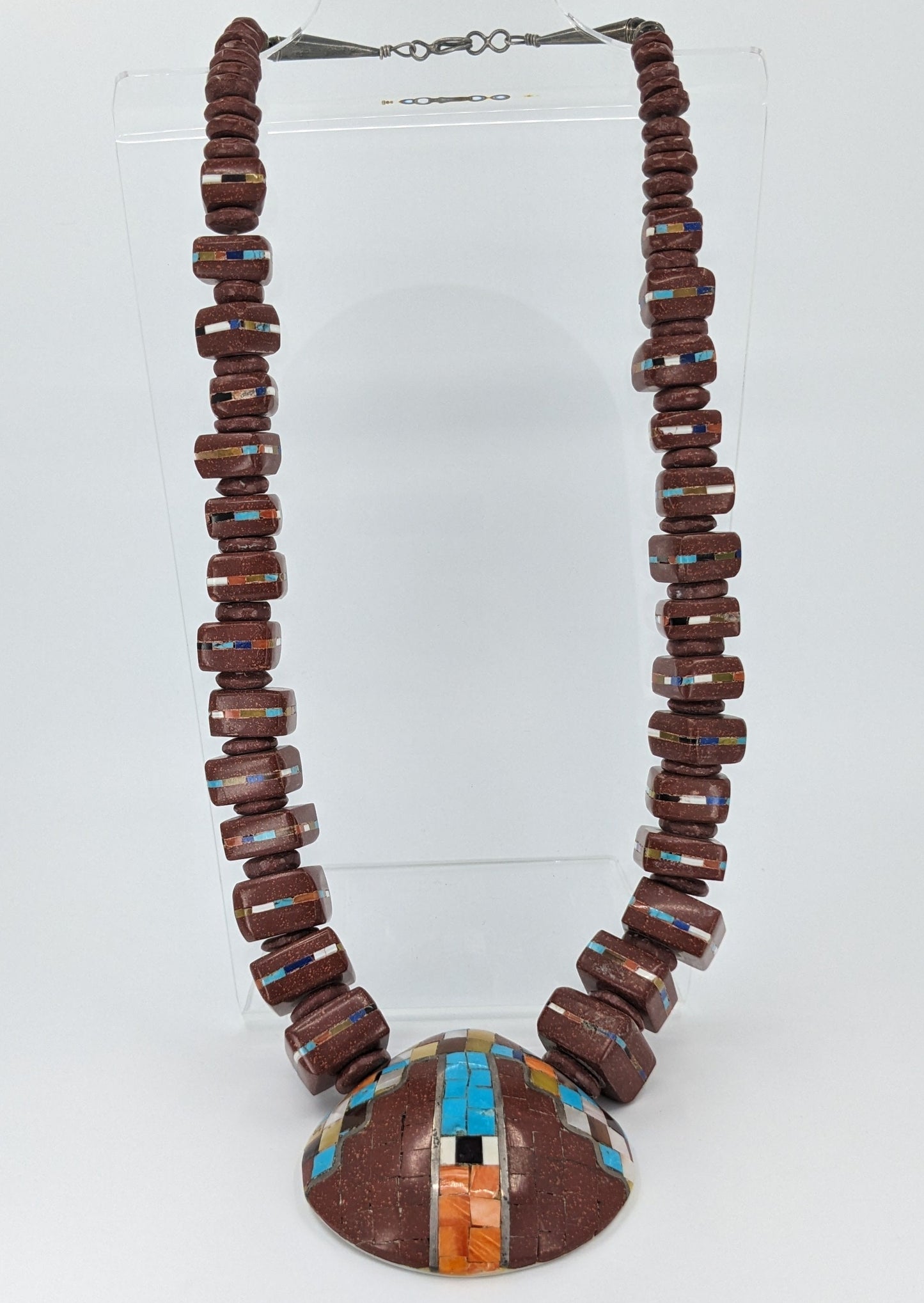 Raymond Rosetta - Heavy Stone and Shell Santo Domingo (Kewa) Necklace