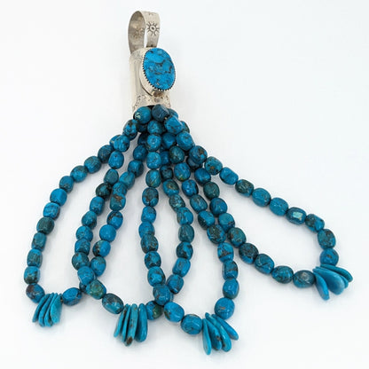 Nestoria Coriz - 4-Strand Turquoise and Sterling Necklace with Jacla