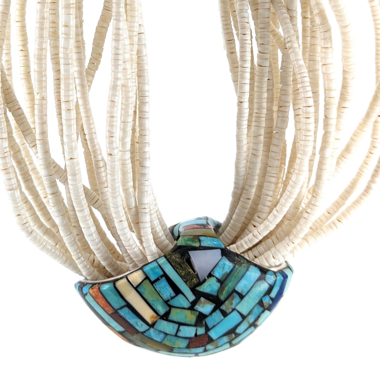 Joe Reano - Santo Domingo Stone and Shell Inlay Pendant