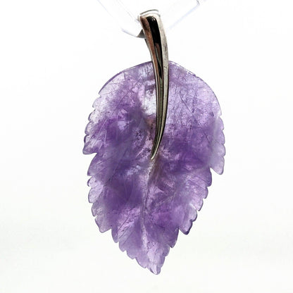 Whitney Kelly - Sterling and Carved Amethyst Leaf Pendant