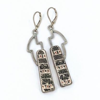 Lapidarios Barrera - Mata Ortiz Clay and Sterling Earrings