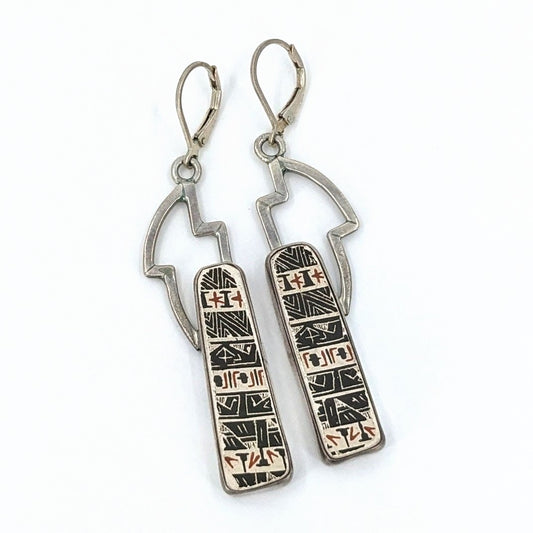 Lapidarios Barrera - Mata Ortiz Clay and Sterling Earrings