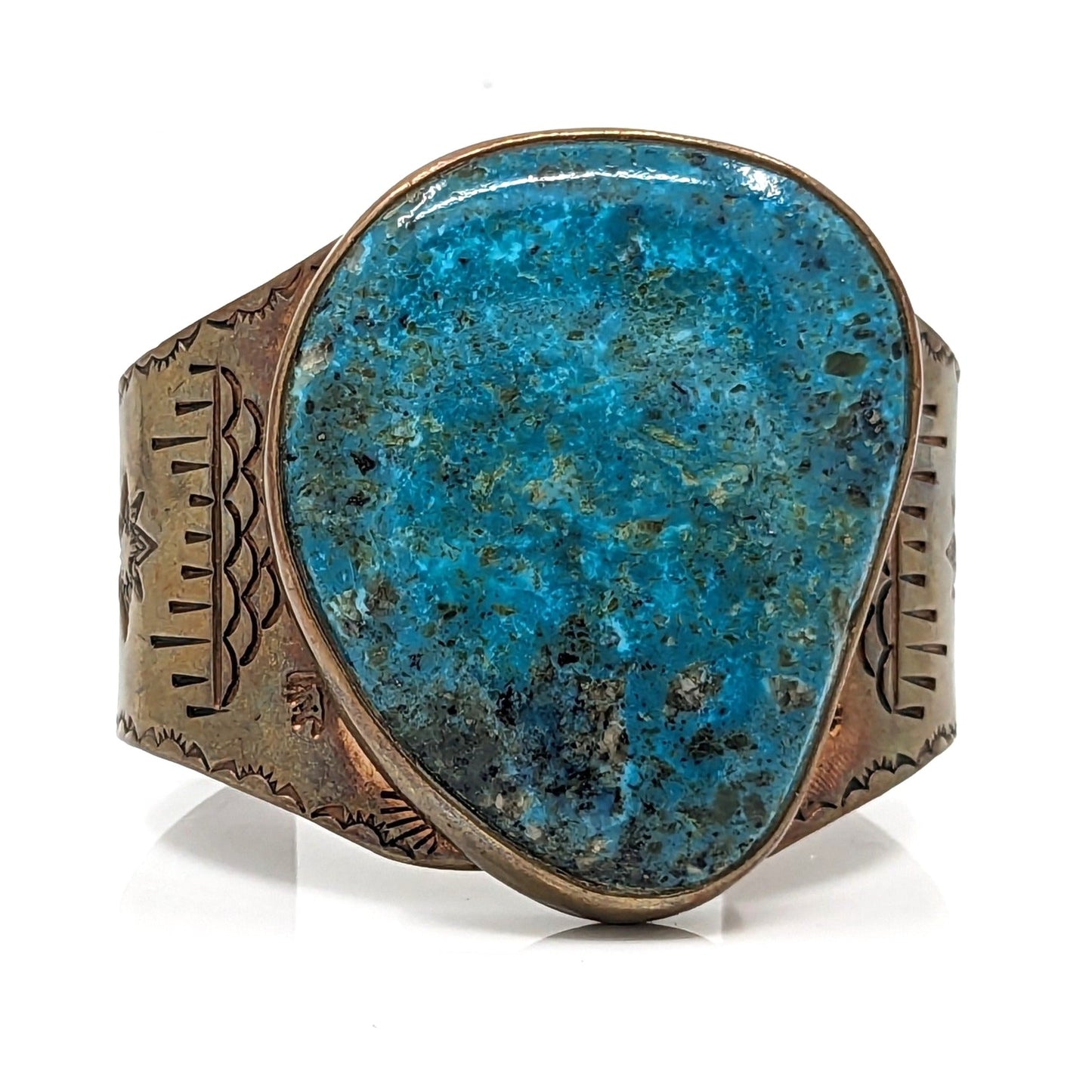 Milton Lee - Large Turquoise in Heavy Copper Cuff