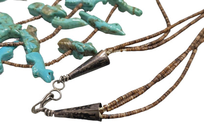 Lavina Kaskalla - Vintage Zuni 3-Strand Turquoise Fetish Necklace