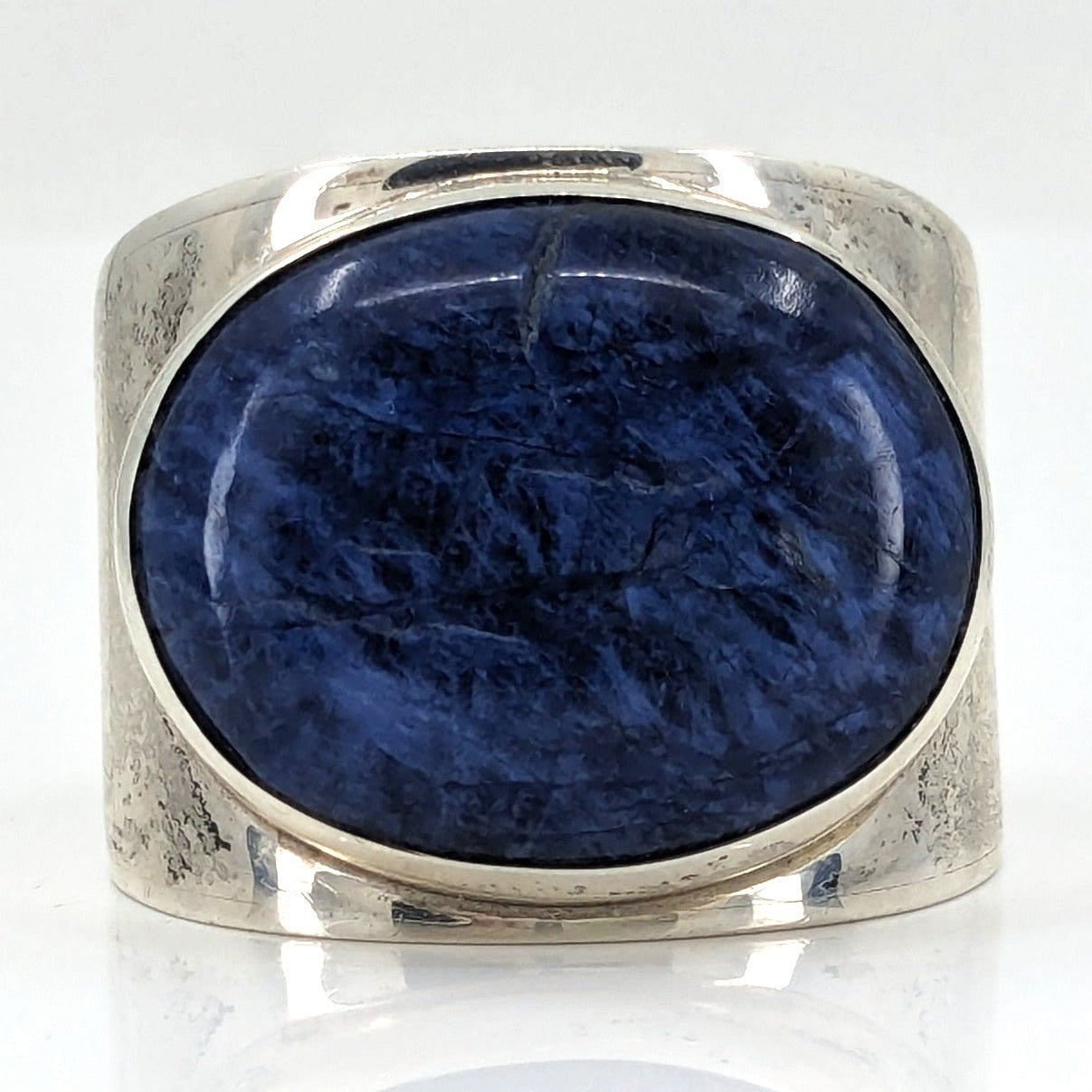 Harlene Korey (Kalibre 1985) - Sterling and Sodalite Ring (Size 8.75) & Earrings Statement Set