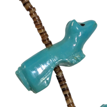 Lavina Kaskalla - Vintage Zuni 3-Strand Turquoise Fetish Necklace