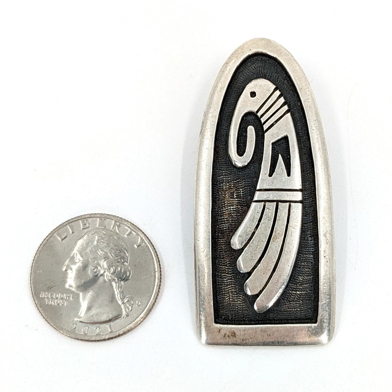 Ted Wadsworth - Hopi Bird Sterling Overlay Pendant