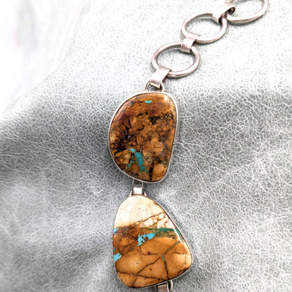 Boulder Turquoise and Sterling Link Bracelet