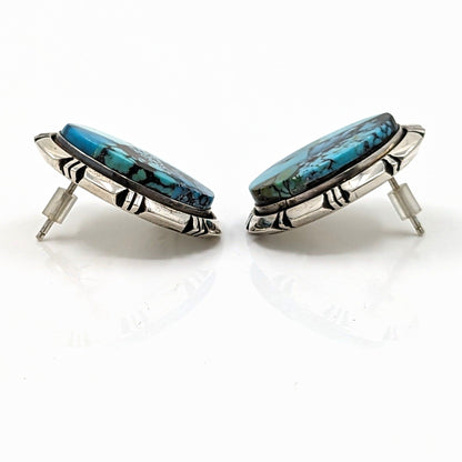 Benjamin Piaso, Jr. - Turquoise Mosaic in Sterling Earrings