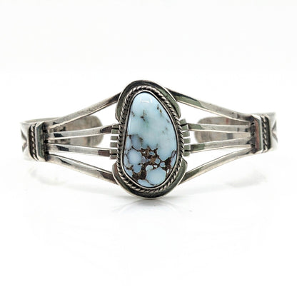 Frederick Chavez - Dry Creek Turquoise in Sterling Quad Split Shank Cuff