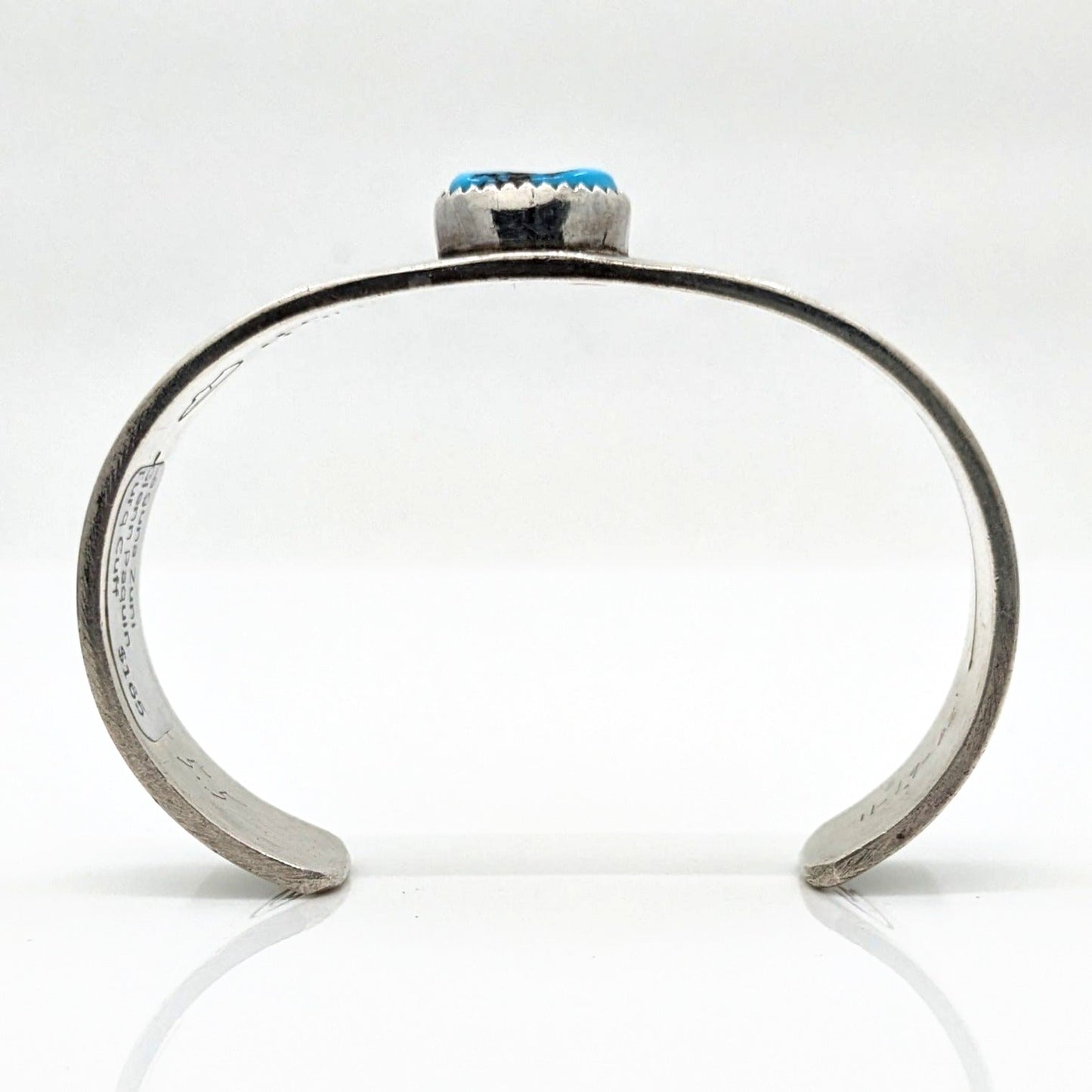 Glenn Paquin - Sterling Stamped Cuff With Blue Turquoise Stone