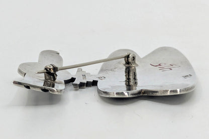 Trinidad Lucas - Hopi Bird Sterling Overlay Brooch