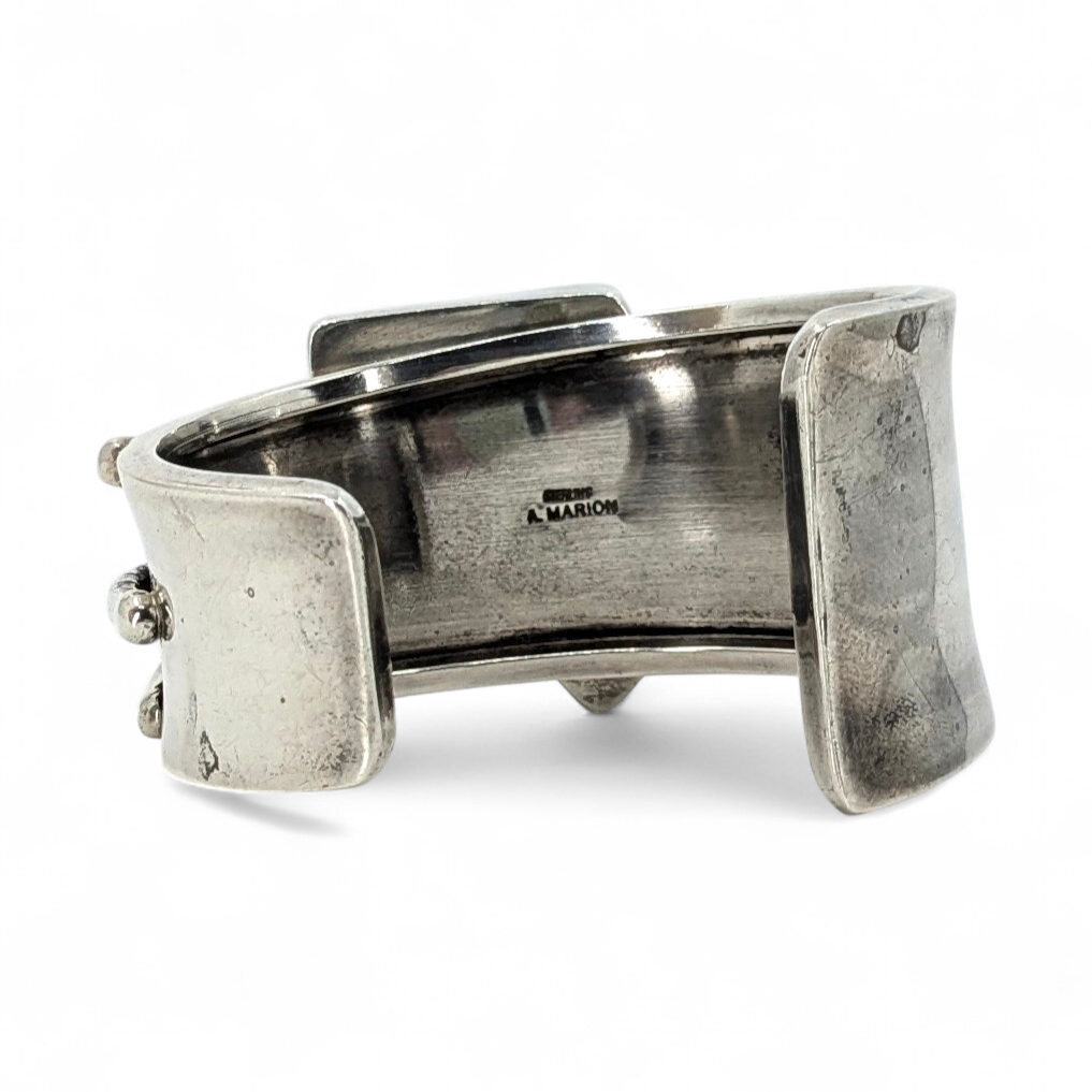 Andy Marion (Navajo) - OOAK Asymmetrical Sterling & Turquoise Cuff