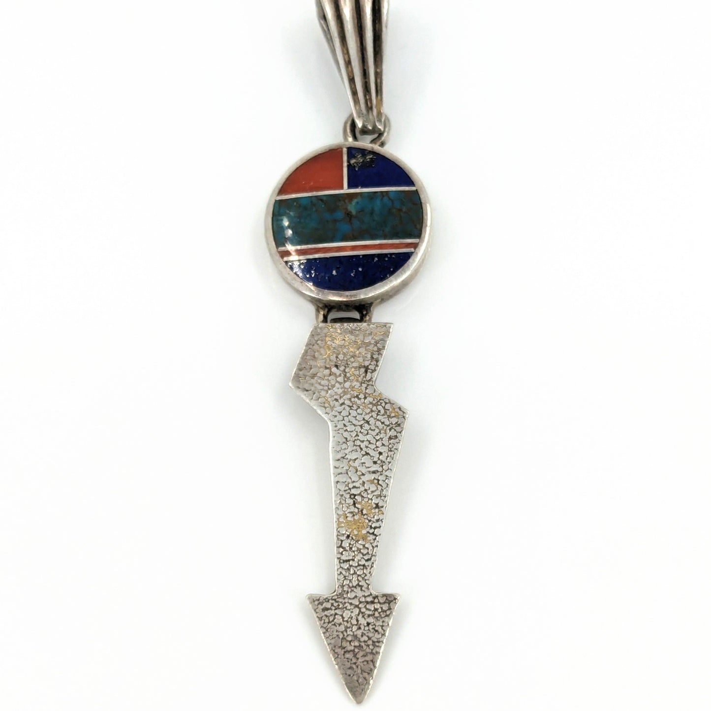 Ray Tracey & Knifewing Segura - Multi-stone Inlay Pendant With Lightening Bolt