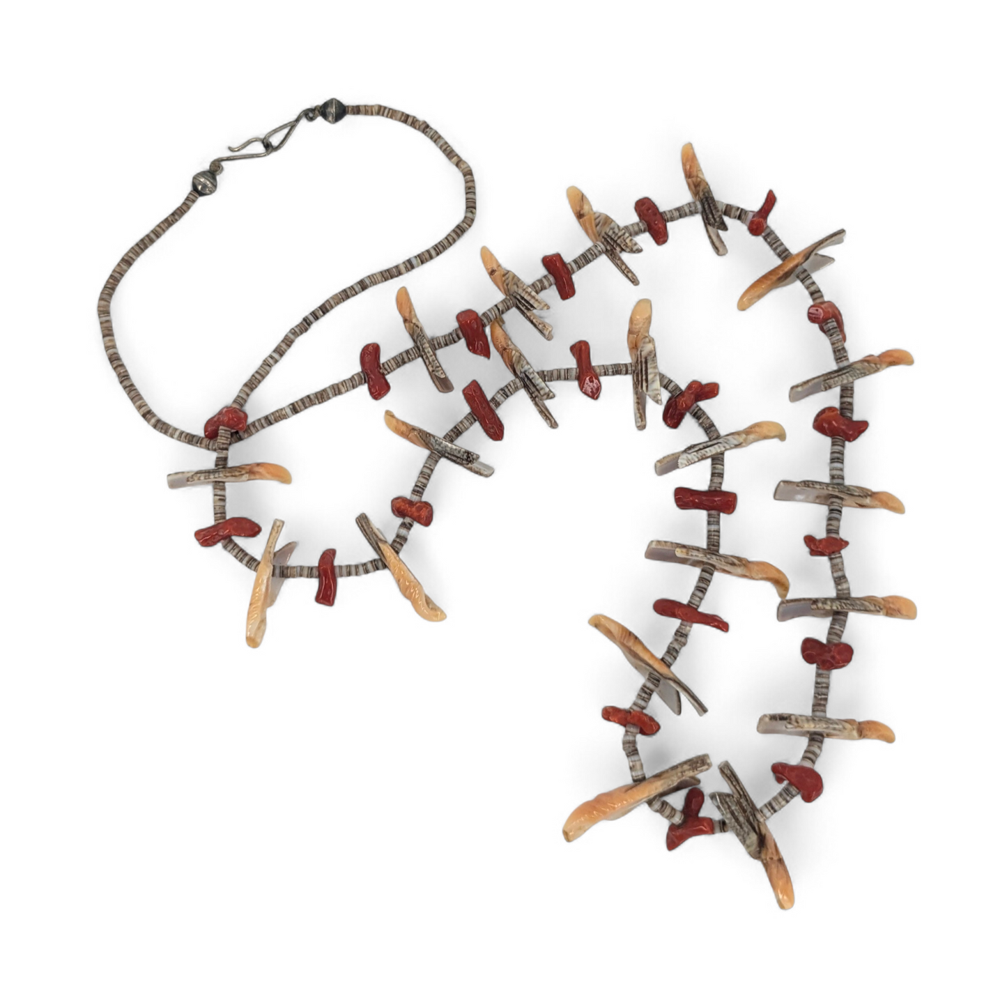 Santo Domingo (Kewa) Vintage Bird Fetish and Heishi Necklace