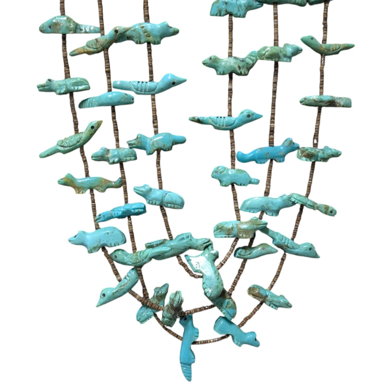 Lavina Kaskalla - Vintage Zuni 3-Strand Turquoise Fetish Necklace