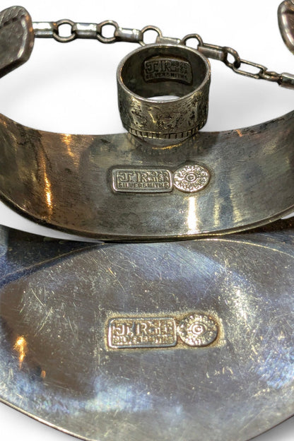James Rogers (Anglo) - Sterling Petroglyph Parure Set