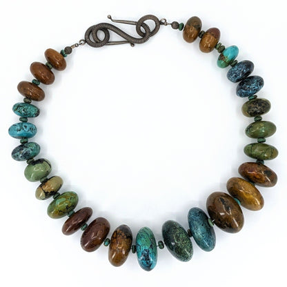 Heavy Graduated Turquoise Bead Statement Necklace