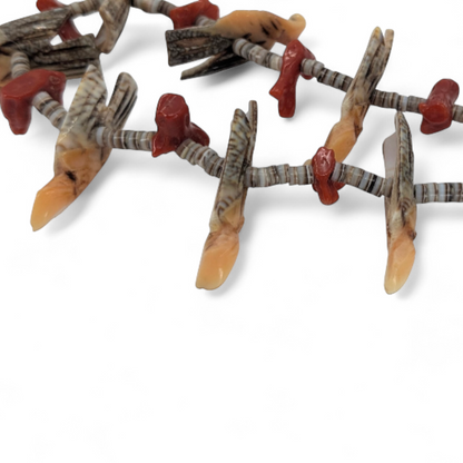 Santo Domingo (Kewa) Vintage Bird Fetish and Heishi Necklace