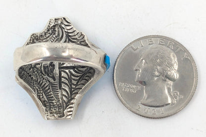 Carl & Irene Clark (Navajo) - Turquoise and Sterling Silver Ring